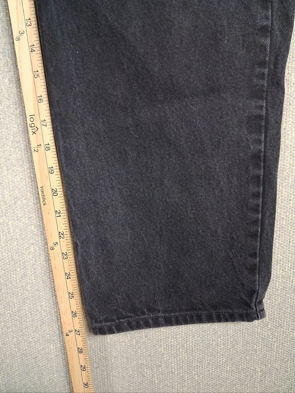 Levi's 550 Relaxed Fit Jeans Mens 42x30 Black Faded Denim Vintage 90's Grunge